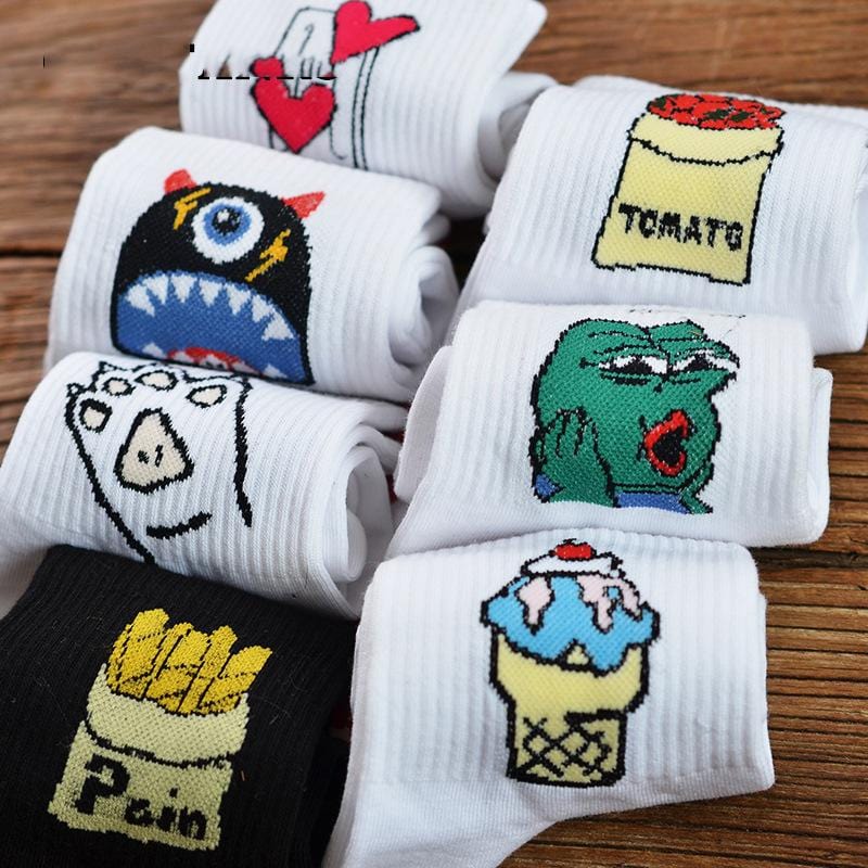 2019 Spring/Summer New Happy Japan South Korea Harajuku Style High Street Funny Socks Cotton Alphabet Women's Socks College Wind