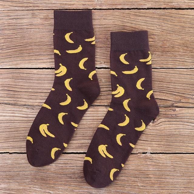 Funny Bat Vinyl Records Banana Men Women Crew Socks Casual Harajuku Dress Business Designer Brand Skate Long Fashion Funky