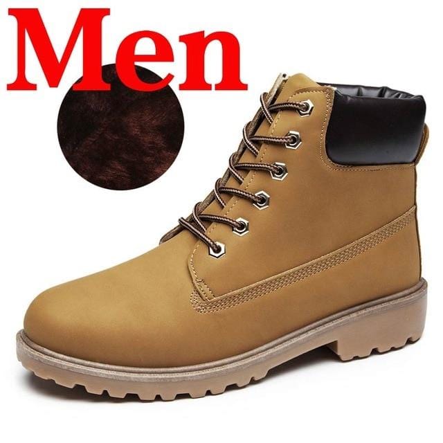 Winter Men Boots PU Outdoor Snow Ankle Boots Male Lace Up Anti-slip Booties British Sneakers Plus Size 46 Zapatos De Hombre-Shoes-Ultrabasic