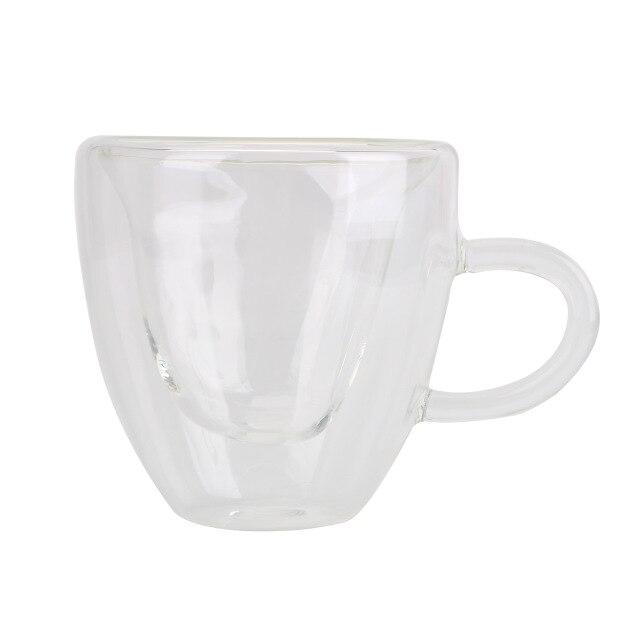 180ml/240ml Double Wall Glass Mug Tea Heart Love Shaped Heat-Resisting Drinkware Beer Mug Juice Cup Coffee Cups Mug Gift