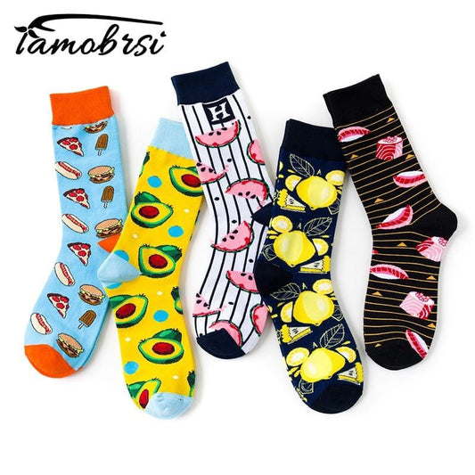 Creative Fruit Food Sushi Avocado Watermelon Lemon Burger Pizza Socks Women Warm Funny Short Winter Cotton Happy Ankle Socks