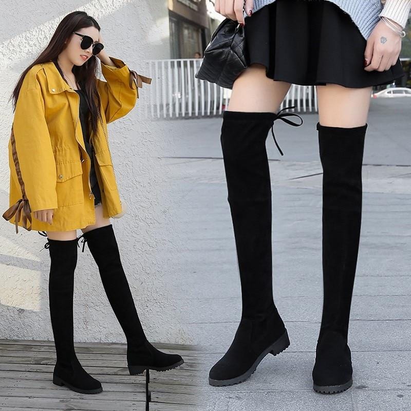 Size 35-41 Winter Over The Knee Boots Women Stretch Fabric Thigh High Sexy Woman Shoes Long Bota Feminina zapatos de mujer-Shoes-Ultrabasic