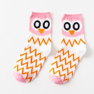 Mode femme drôle hibou femme coton chaussettes coréen femme style heureux mignon animal dessin animé cheville chaussettes