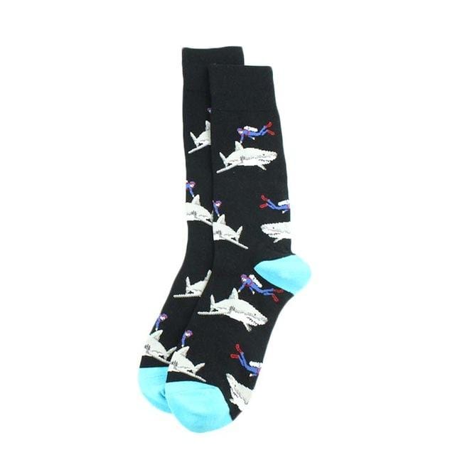 Creative Food Animal Socks Combed Cotton Funny Socks Men Novelty Design Plane Dinosaur Crew Skateboard Socks Calcetines Hombre