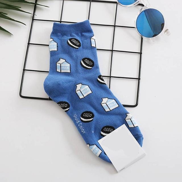 Harajuku Funny Sushi Socks Japanese Creative Cartoon Crew Socks Women Novelty Calcetines Mujer Sokken Female Girl Cute Socks