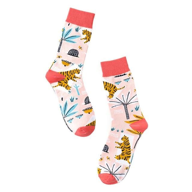 Winter Fashion Women Cotton Socks Animal Plant Belle Creative Europe Harajuku Unisex Funny Japan Cute Crew Casual Street Art Sox