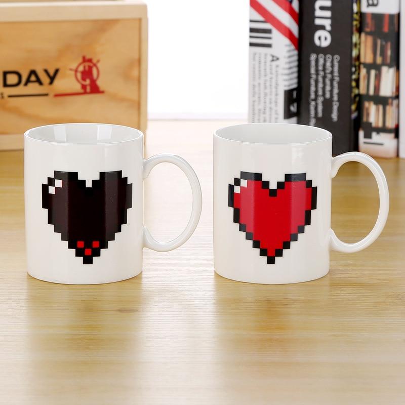 Creative Heart Magic Temperature Changing Cup Color Changing Chameleon Mugs Heat Sensitive Cup Coffee Tea Milk Mug Novelty Gifts-Mug-Ultrabasic