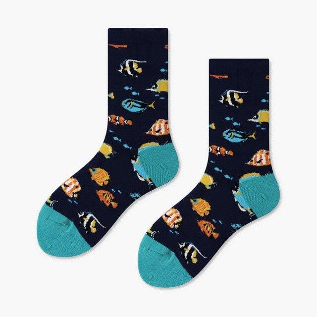 Frauen Socken Winter Cartoon Kreativität Leopard Katze Tier Socken Harajuku Verrückte Baumwolle Lustige Casual Glücklich Socken Männer Neuheit Sox