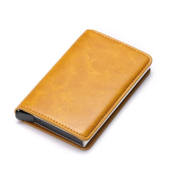 Business ID Credit Card Holder Men and Women Metal RFID Vintage Aluminium Box PU Leather Card Wallet Note Carb-Card Holder-Ultrabasic