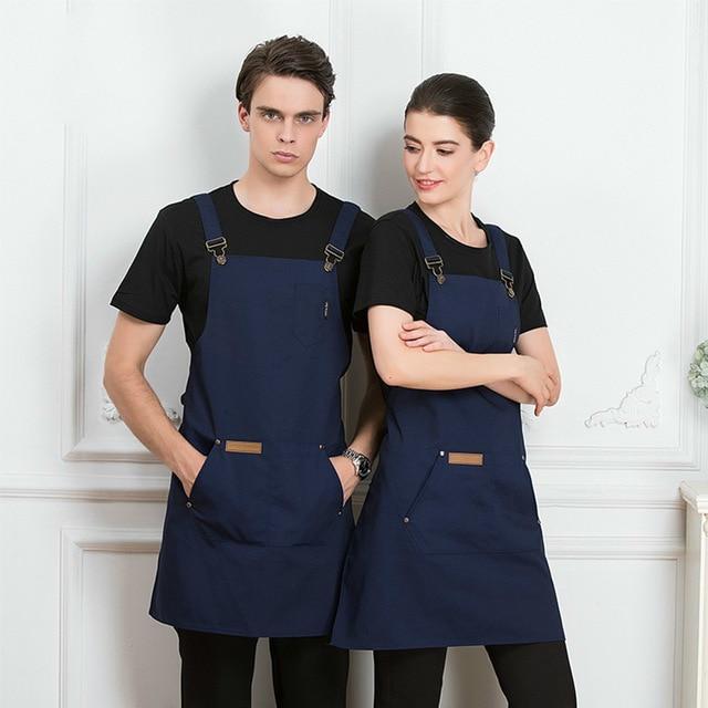 Unisex Fashion Chef Cook Kitchen Apron Coffee Shop Hairdresser Sleeveless Work Uniform Bib Work Clothing Antifouling Aprons-Apron-Ultrabasic