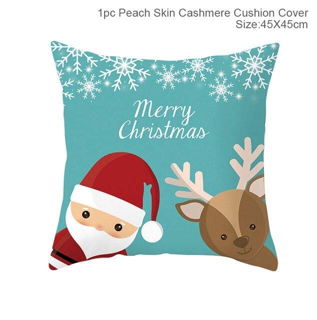 45X45CM Pillow Case Merry Christmas Decoration For Home 2019 Christmas Ornament Christmas Gift Cristmas Noel Happy New Year 2020