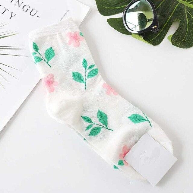 Jacquard/Plants Cute Flowers Pattern Printing Art Socks Women Dandelion/Sunflower Socks Fashion Soft Calcetines Sokken