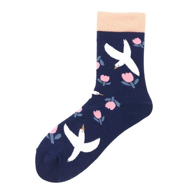 Cartoon Cute Flower Abstract Art Female Socks Animal Cotton Short Creative Women Sock Warm Funny Kawaii Winter Happy Ankle Socks