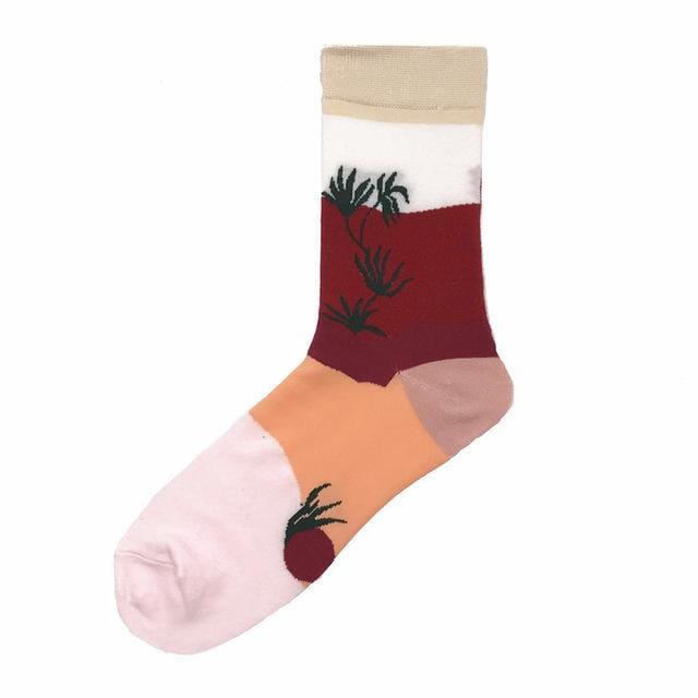 Cartoon Cute Flower Abstract Art Female Socks Animal Cotton Short Creative Women Sock Warm Funny Kawaii Winter Happy Ankle Socks