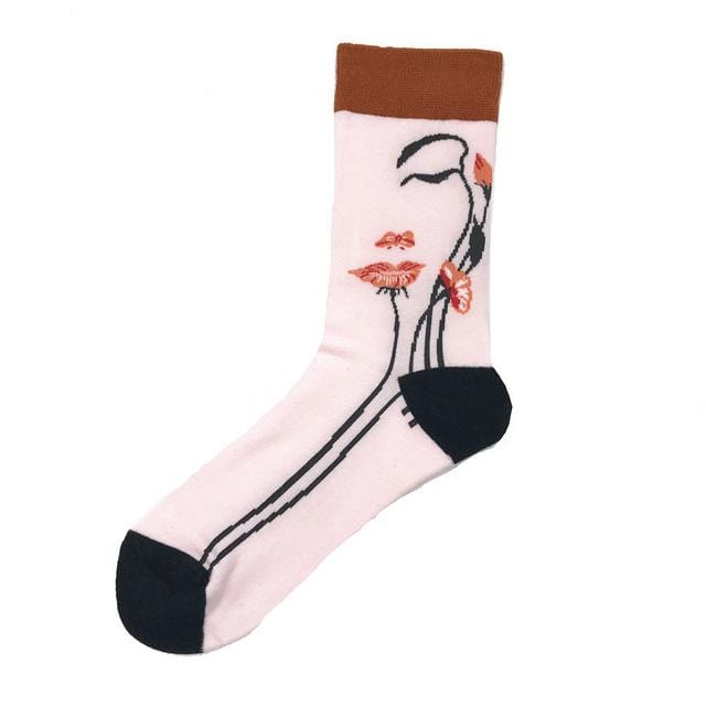 Cartoon Cute Flower Abstract Art Female Socks Animal Cotton Short Creative Women Sock Warm Funny Kawaii Winter Happy Ankle Socks