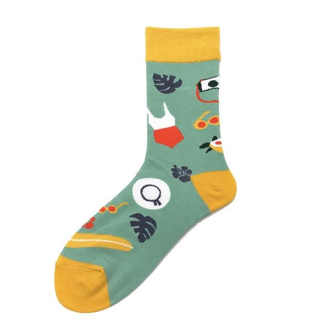 Cartoon Cute Flower Abstract Art Female Socks Animal Cotton Short Creative Women Sock Warm Funny Kawaii Winter Happy Ankle Socks