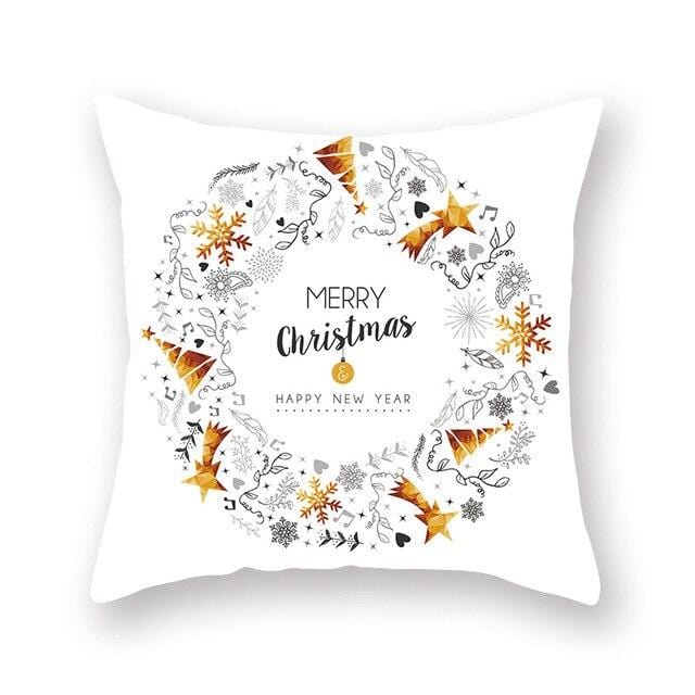 Christmas Decorative Pillowcases Polyester Merry Christmas Tree Deer Throw Pillow Case Cover New Year Pillowcase