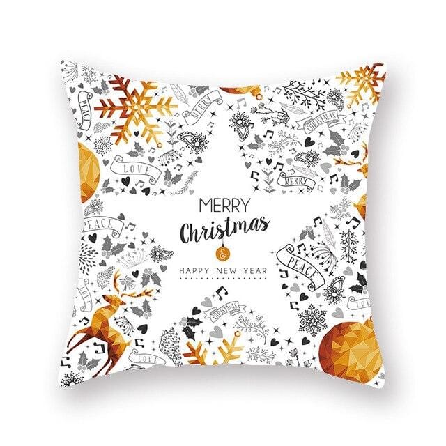 Christmas Decorative Pillowcases Polyester Merry Christmas Tree Deer Throw Pillow Case Cover New Year Pillowcase