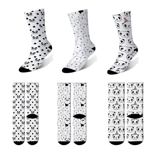 Chaussettes drôles femmes dessin animé coloré mignon heureux kawaii panda chaussettes pour femmes chaussettes drôles imprimé meias chaussette 6JQ-ZWL11