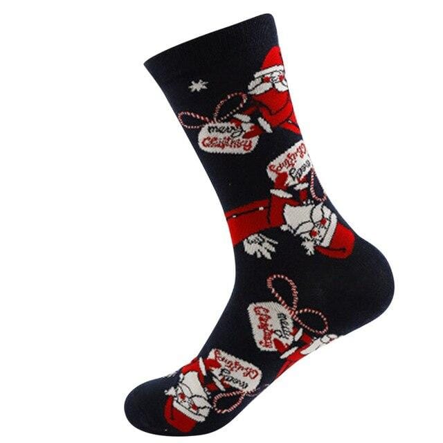 New Autumn winter new year Santa Claus Christmas Snow Elk Gift socks cotton socks men women size 102#3