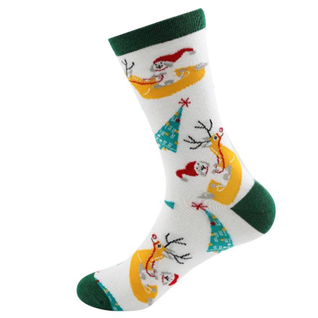 Chaussettes en coton pour hommes et femmes, nouvelle collection automne hiver nouvel an, père noël, neige, élan, cadeau, taille 102 #3