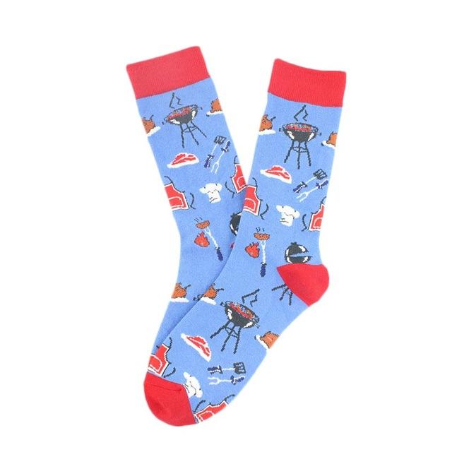 Creative Food Animal Socks Combed Cotton Funny Socks Men Novelty Design Plane Dinosaur Crew Skateboard Socks Calcetines Hombre