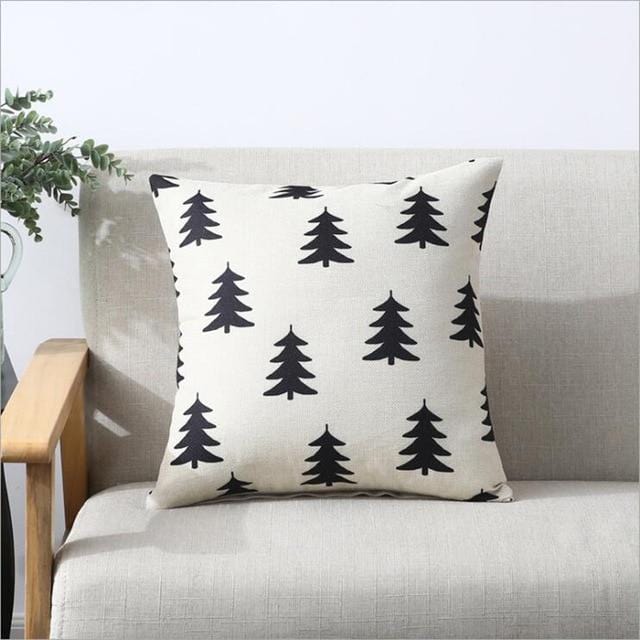 MIHE Christmas Cushion Cover Decorative Pillow Cases For Home Printed Sofa Seat Case Car PillowcaseCar Bed Pillow Case