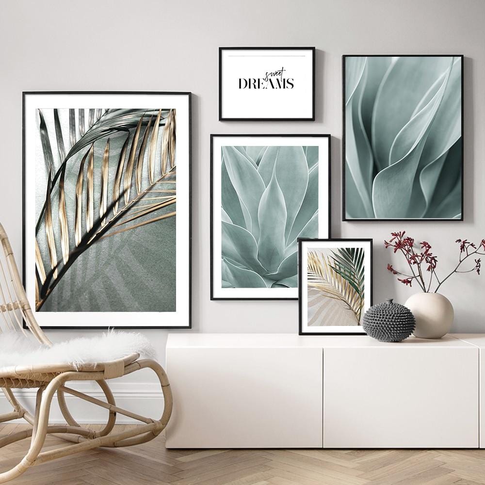 Salon Dekoration Palm Blätter Wand Kunst Leinwand Malerei Aloe Botanische Poster Und Drucke Wand Bilder Für Wohnzimmer Wohnkultur