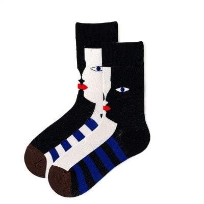 Chaussettes chaudes d'hiver pour femmes, mignonnes et décontractées, à la mode, douces, nouveauté en coton, colorées, dessin animé, Happy Kawaii, chaussettes amusantes pour cadeaux de noël