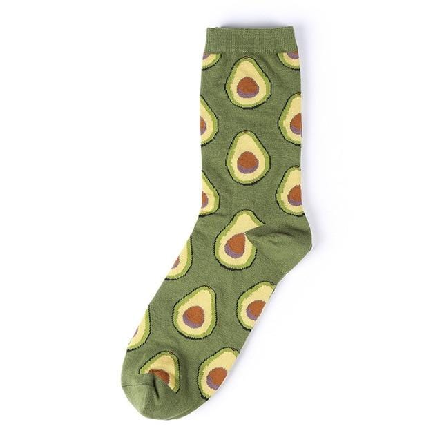 Novelty Women Socks Funny Cute Cartoon Fruits Banana Avocado Lemon Egg Donuts Food Happy Japanese Harajuku Skateboard Socks