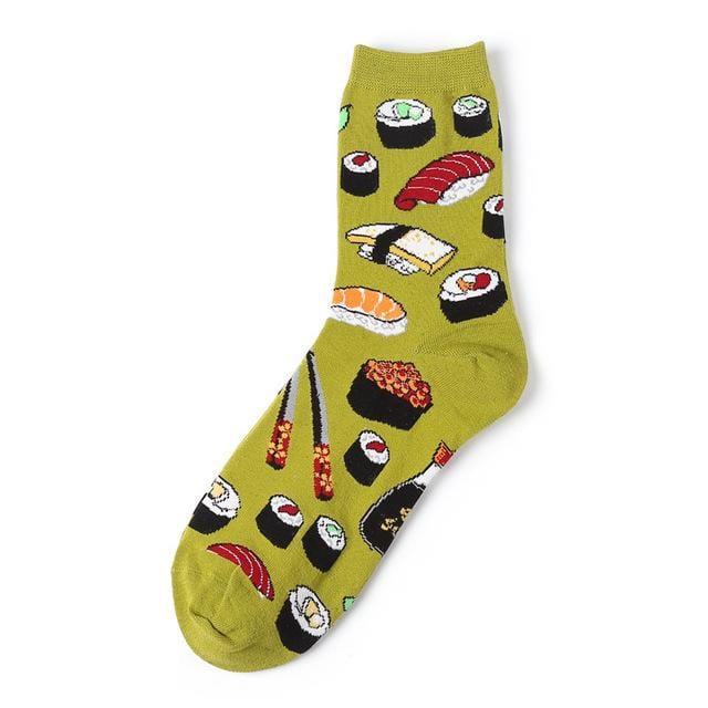 Novelty Women Socks Funny Cute Cartoon Fruits Banana Avocado Lemon Egg Donuts Food Happy Japanese Harajuku Skateboard Socks