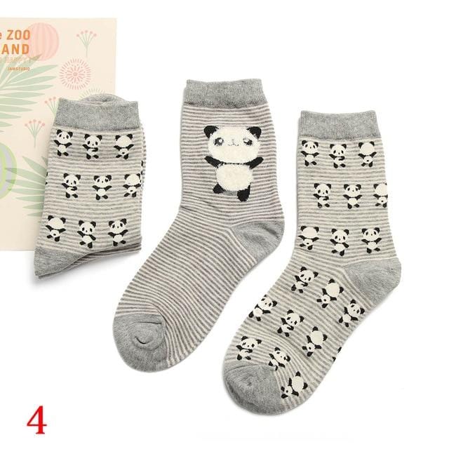 2Pair 2020 Spring Autumn Cute Socks Women Xmas Gift Box Cotton Socks Cartoon Print Creative Fashion Short Happy Socks For Girls