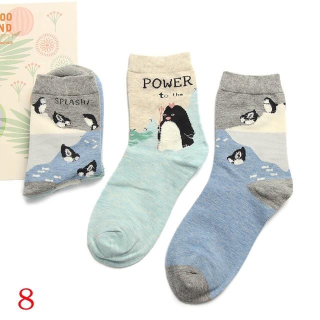 2 paires de chaussettes mignonnes pour femmes, boîte cadeau de noël, en coton, imprimé de dessin animé, mode créative, chaussettes courtes joyeuses pour filles, printemps-automne 2020