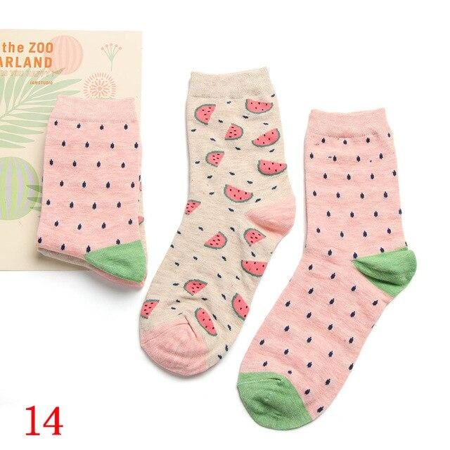 2 paires de chaussettes mignonnes pour femmes, boîte cadeau de noël, en coton, imprimé de dessin animé, mode créative, chaussettes courtes joyeuses pour filles, printemps-automne 2020