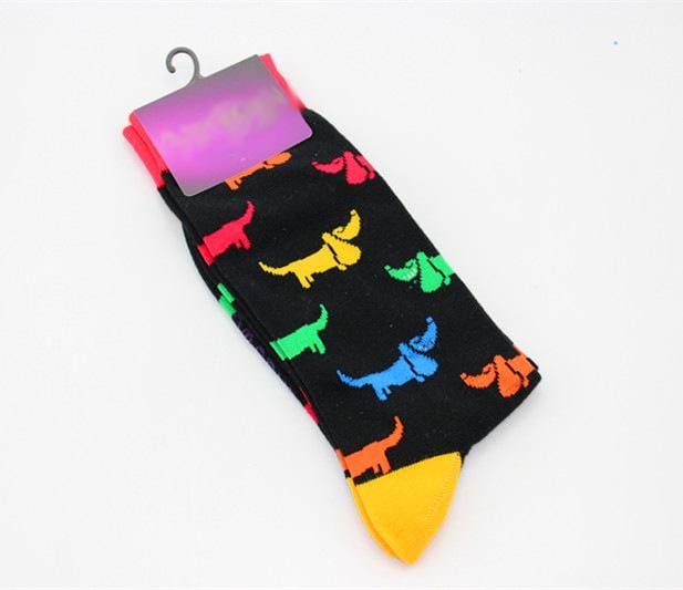 New Men's sock Brand Cactus Panda Monkey Pattern Hip hop Cool Socks for Men Winter Thick Long Skate Funny Socks Colorful EUR40-47