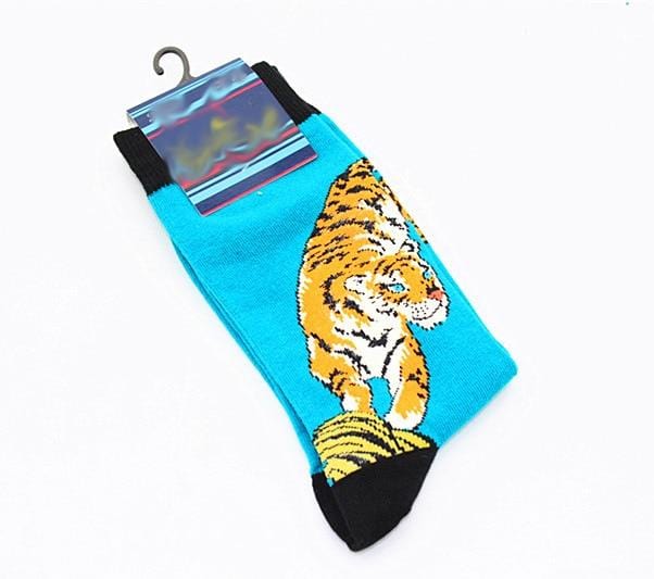 New Men's sock Brand Cactus Panda Monkey Pattern Hip hop Cool Socks for Men Winter Thick Long Skate Funny Socks Colorful EUR40-47