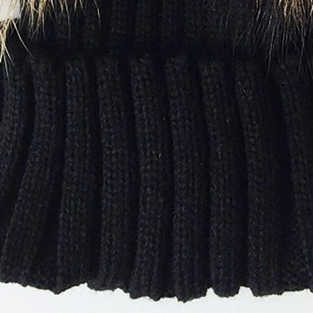 Winter Baby Stricken Beanie Hut Häkeln Doppel Natürliche Waschbär Pompom Hut Mädchen/Jungen Weiche Kappe Echtpelz Kind Caps mode Kinder Warme