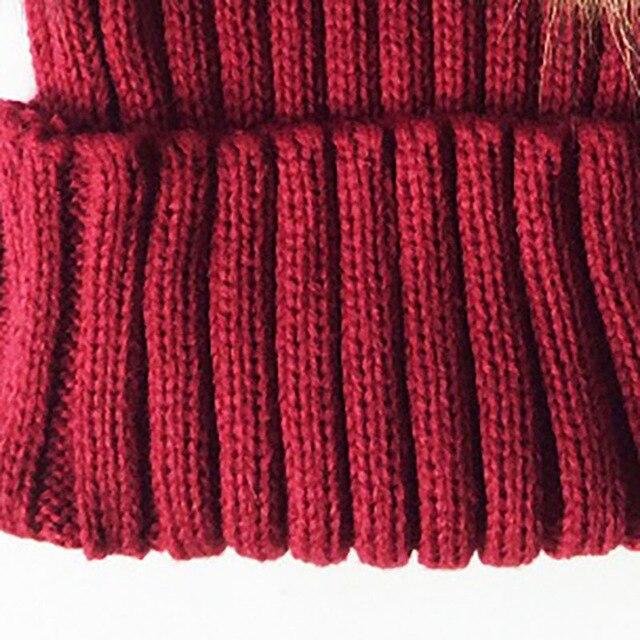 Winter Baby Stricken Beanie Hut Häkeln Doppel Natürliche Waschbär Pompom Hut Mädchen/Jungen Weiche Kappe Echtpelz Kind Caps mode Kinder Warme