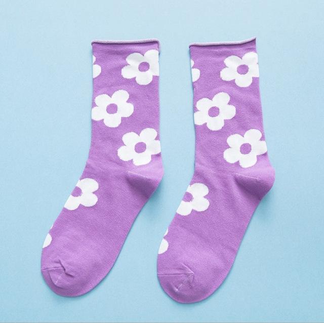 Japanese Korean Style Cartoon Flower Cute Socks Women Streetwear Skate Harajuku Kawaii Socks Autumn 38