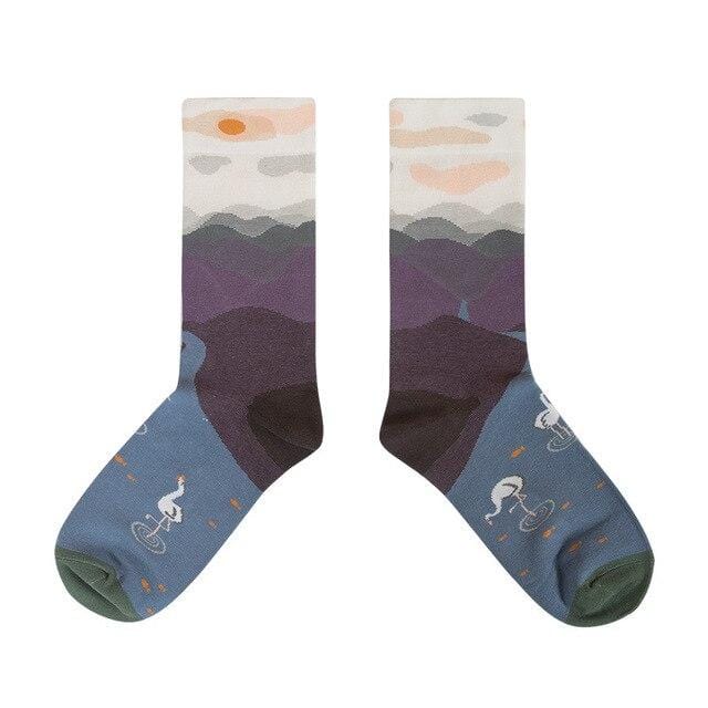 New Women Socks Funny Cute Cartoon Happy Japanese Harajuku skateboard Socks Creative Colored Cotton Couple Socks Mid Tube Socks