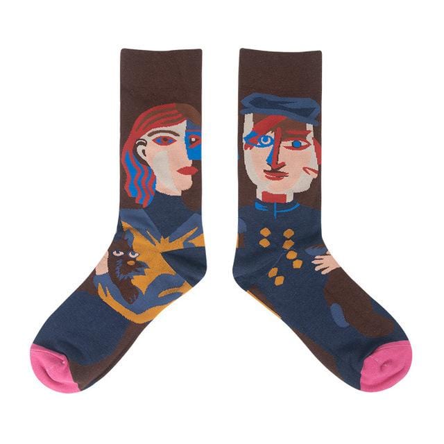 Nouveau femmes chaussettes drôle mignon dessin animé heureux japonais Harajuku skateboard chaussettes créatives colorées coton Couple chaussettes mi Tube chaussettes