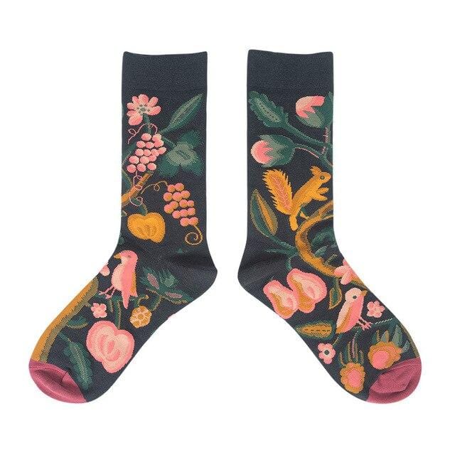 New Women Socks Funny Cute Cartoon Happy Japanese Harajuku skateboard Socks Creative Colored Cotton Couple Socks Mid Tube Socks