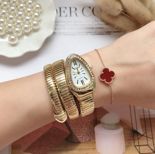 Nouvelles femmes marque de luxe montre serpent Quartz dames montre en or diamant montre-Bracelet femme mode Bracelet montres horloge reloj mujer