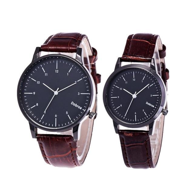 Mode Couple montre ensemble en cuir Quartz grandes marques femmes montres sport décontracté montre-bracelet hommes horloge Reloj Mujer