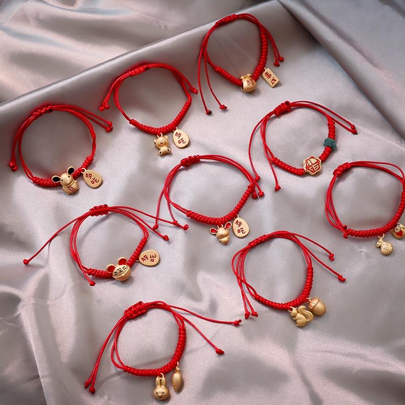 Version coréenne 2020 nouveau filet rouge même corde Bracelet Simple personnalité tricot cadeau femme Bracelet Pandora Bracelet Pulseras