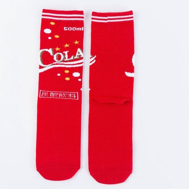 Harajuku Happy chaussettes unisexe drôle dessin animé fruits avocat banane Burger frites bière Biscuit poulet frit nourriture chaussettes Skateboard-8