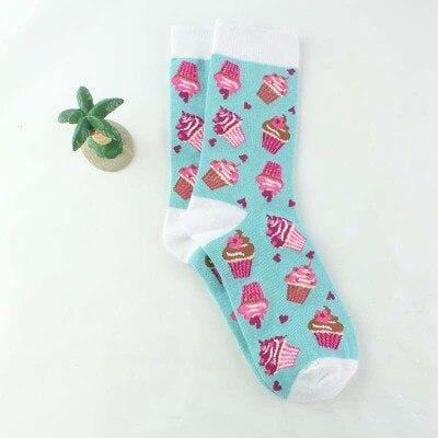 Harajuku Happy Socks Unisex Funny Cartoon Fruit Avocado Banana Burger Fries Beer Biscuit Fried Chicken Food Socks Skateboard -8