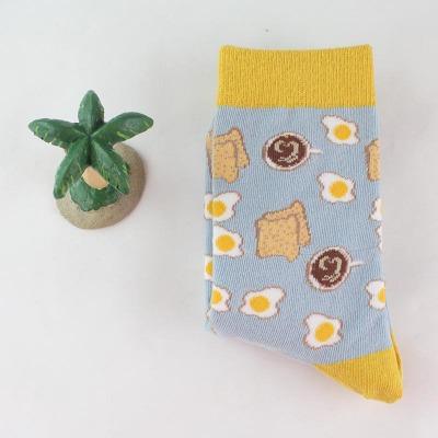 Harajuku Happy chaussettes unisexe drôle dessin animé fruits avocat banane Burger frites bière Biscuit poulet frit nourriture chaussettes Skateboard-8