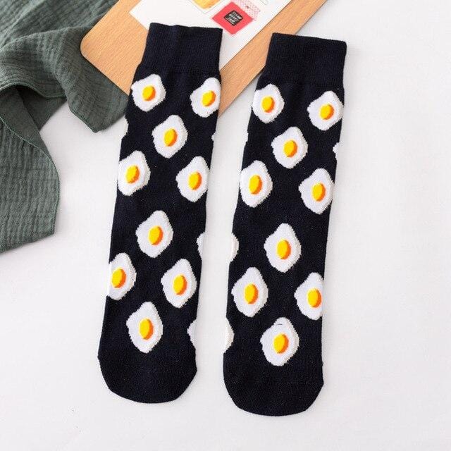 Harajuku Happy Socks Unisex Funny Cartoon Fruit Avocado Banana Burger Fries Beer Biscuit Fried Chicken Food Socks Skateboard -8