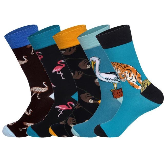 LIONZONE 5Pairs/lot Brand Men Socks 60 Colors 12 Selects British Style StreetWear Designer Happy Socks Funny with Gift Box